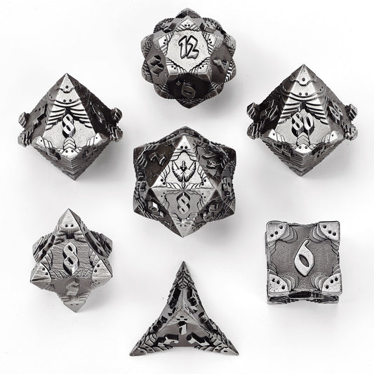 Paladin Solid Metal Polyhedral Dice Set-Ancient Silver