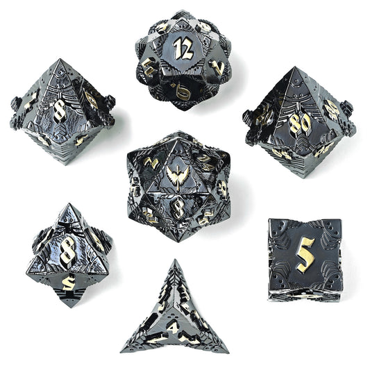 Paladin Solid Metal Polyhedral Dice Set-Gunmetal