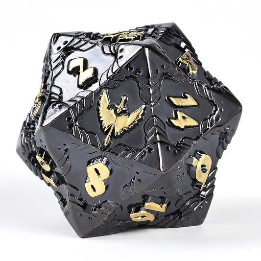 Paladin Solid Metal Polyhedral Dice Set-Gunmetal