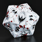 Paladin Solid Metal Polyhedral Dice Set-Matt White w/Blood Spitters