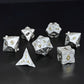 Paladin Solid Metal Polyhedral Dice Set-Matt Silver w/Gold