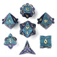 Paladin Solid Metal Polyhedral Dice Set-Gold w/Glitter Blue