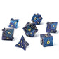 Paladin Solid Metal Polyhedral Dice Set-Gold w/Glitter Blue