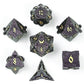 Paladin Solid Metal Polyhedral Dice Set-Gold w/Glitter Purple