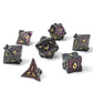 Paladin Solid Metal Polyhedral Dice Set-Gold w/Glitter Purple