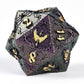 Paladin Solid Metal Polyhedral Dice Set-Gold w/Glitter Purple