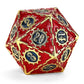 Solid Metal Cogcraft Polyhedral Dice Set Casino - Red Blue Silver and Gold