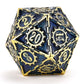 Solid Metal Cogcraft Polyhedral Dice Set Vault Dweller - Blue and Gold