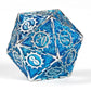 Solid Metal Cogcraft Polyhedral Dice Set Tesla - Blue and Silver