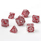 Solid Metal Cogcraft Polyhedral Dice Set Vern-million - Red and Silver