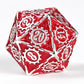 Solid Metal Cogcraft Polyhedral Dice Set Vern-million - Red and Silver