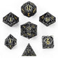 Hollow Metal Cog Themed Dice Set - Gunmetal