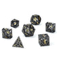 Hollow Metal Cog Themed Dice Set - Gunmetal