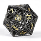 Hollow Metal Cog Themed Dice Set - Gunmetal