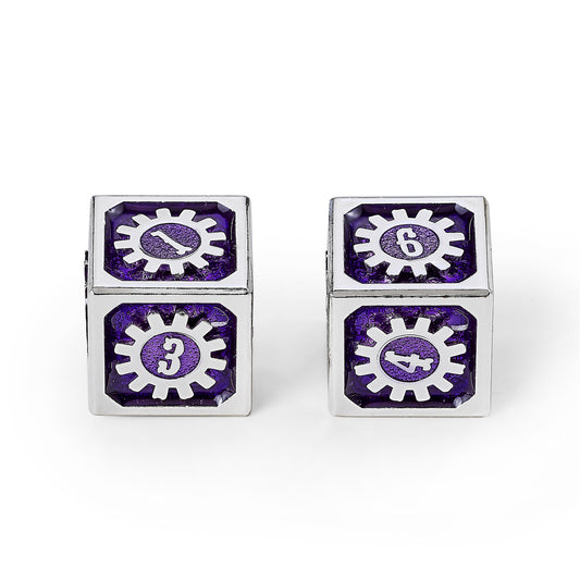 Cogcraft Fidget 2D6 Set Chrononaut - Purple and Silver