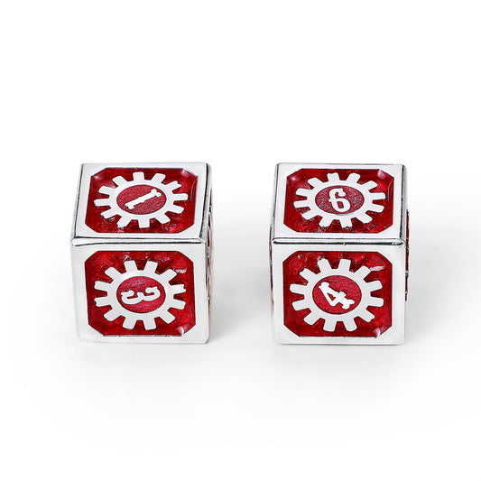 Cogcraft Fidget 2D6 Set Vern-million - Red and Silver