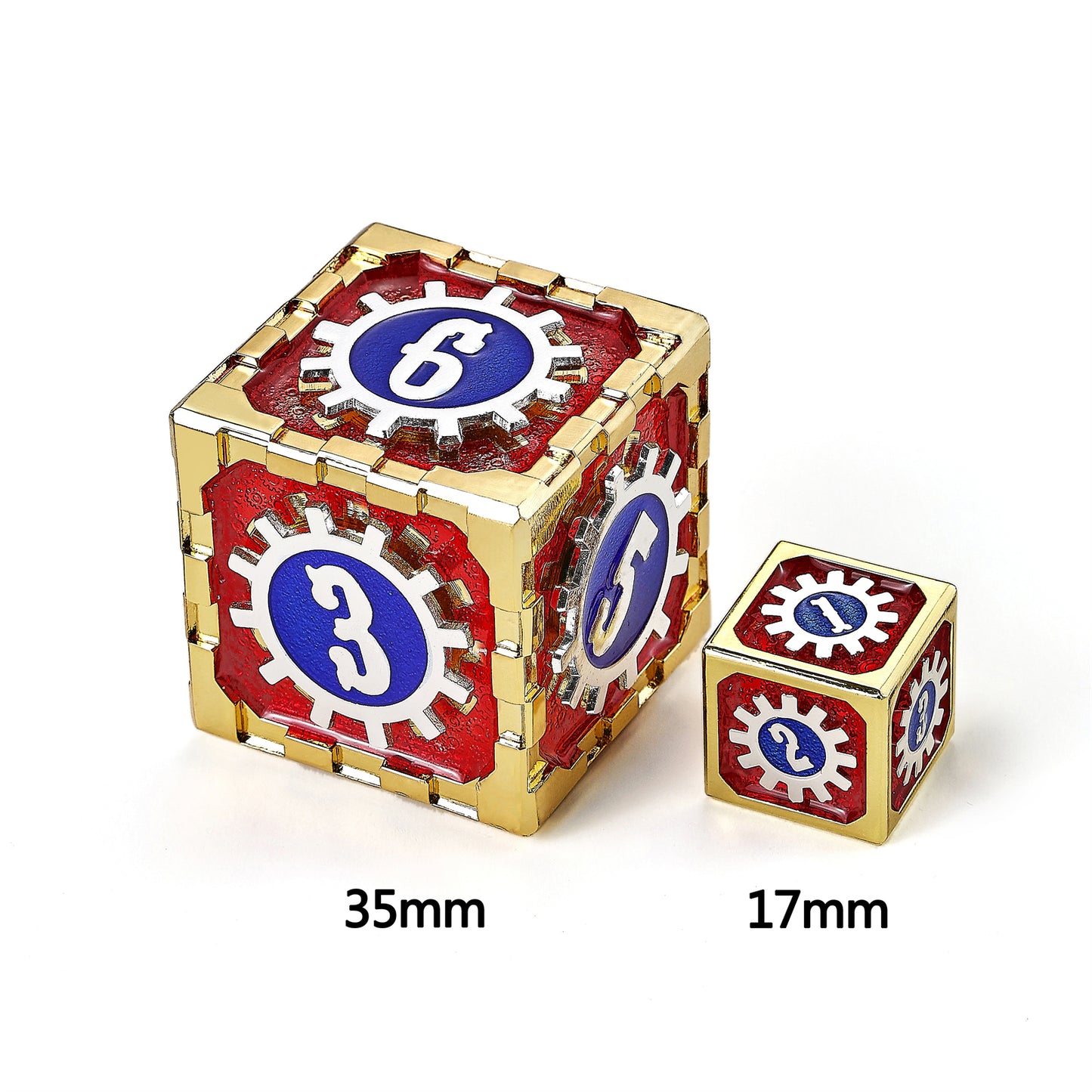 Cogcraft Fidget 2D6 Set Casino - Red Blue Silver and Gold