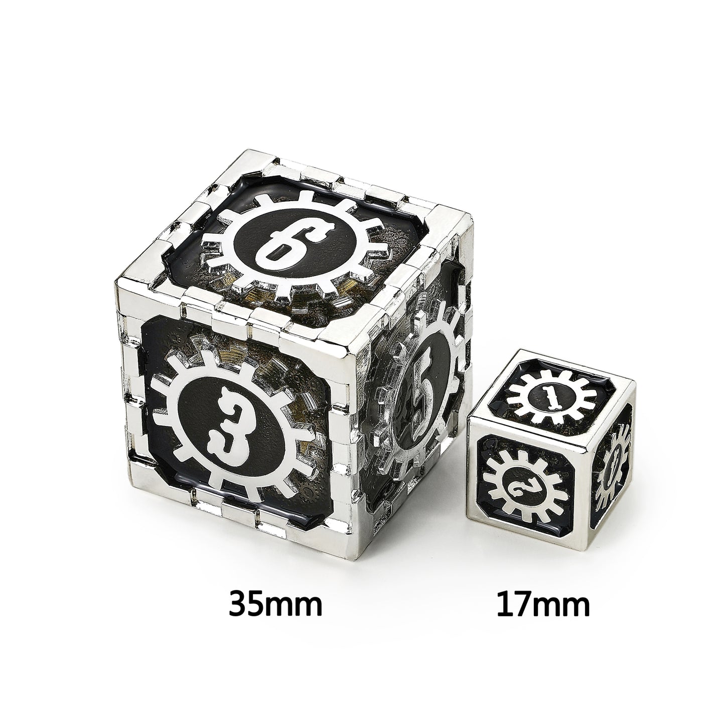 Cogcraft Fidget 2D6 Set Diesel - Black and Silver