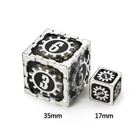 Mythic Size Cogcraft Fidget D6 Diesel - Black and Silver