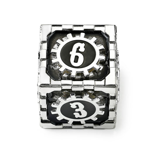 Mythic Size Cogcraft Fidget D6 Diesel - Black and Silver