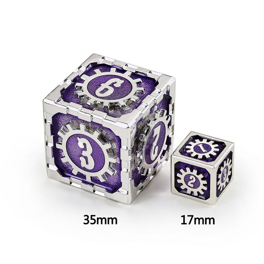 Mythic Size Cogcraft Fidget D6 - Chrononaut - Purple and Silver