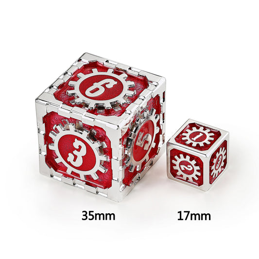 Mythic Size Cogcraft Fidget D6 Vern-million - Red and Silver