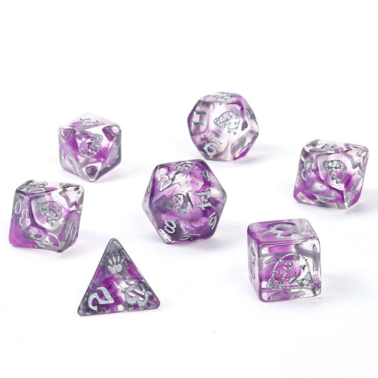 Opossum Resin Polyhedral Dice Set