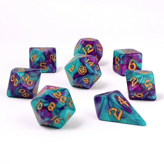 8pcs RPG dice set-Frostbloom