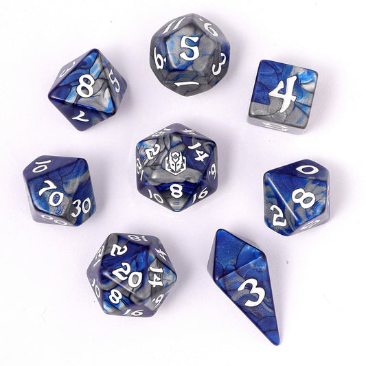 8pcs RPG dice set-Paladin Steel