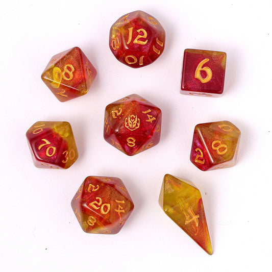 8pcs RPG dice set-Phoenix Feather