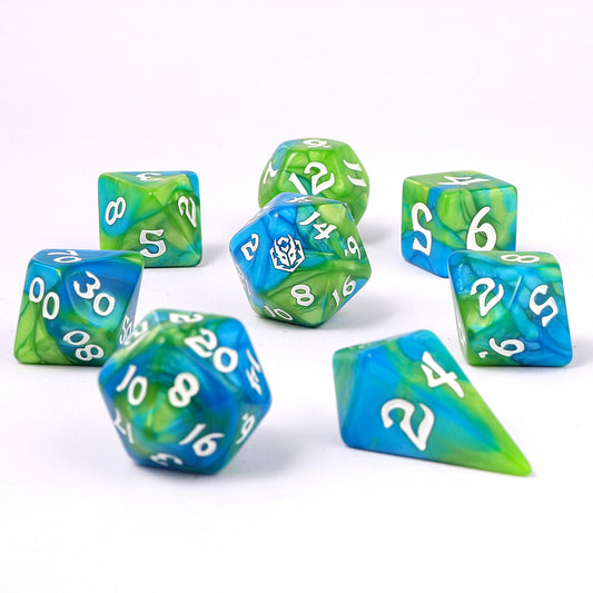 8pcs RPG dice set-Verdent Stream