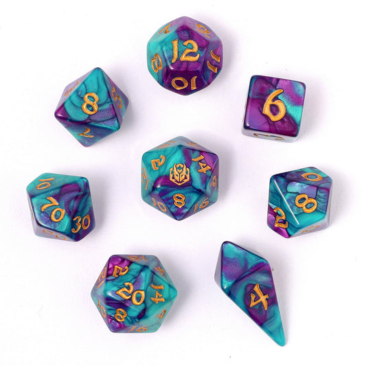 8pcs RPG dice set-Frostbloom