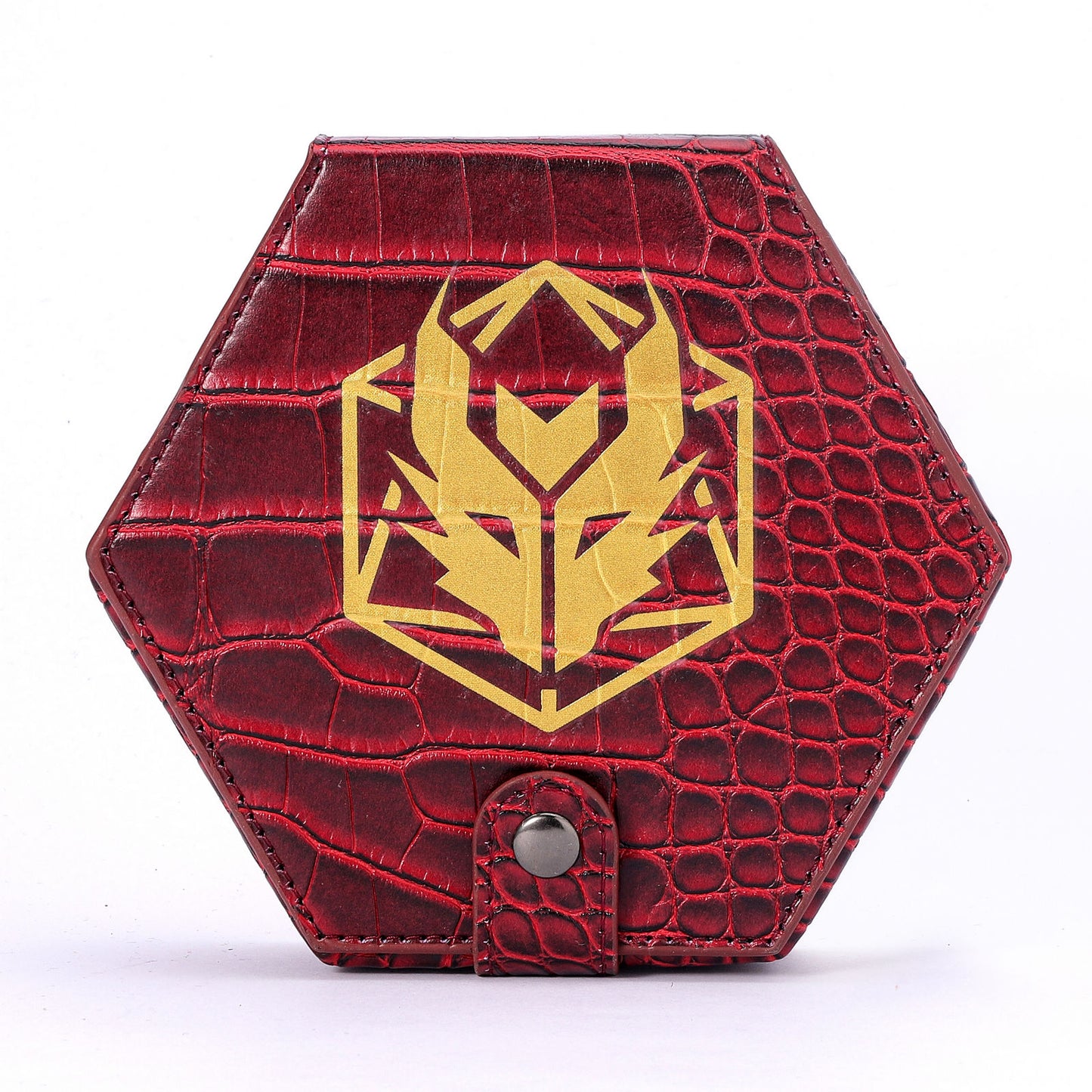 Dragon Scales Red Leather Hexagonal Dice Box