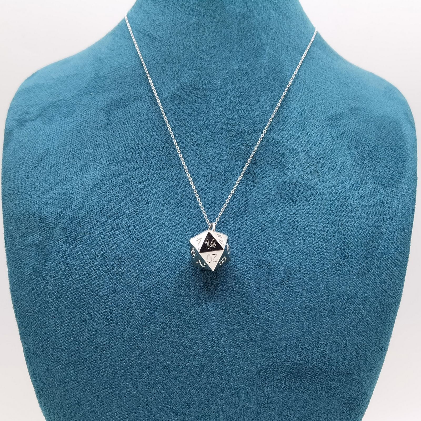 Stainless Steel Geometric Dice Necklace D20 Necklace Polyhedral Dice Charm Necklace  Dice Jewelry Dungeons and Dragons Necklace 