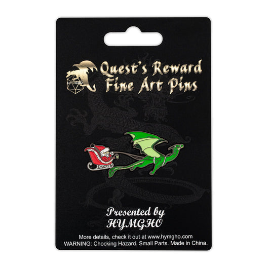 Quest's Reward Fine Art Pins: Dragon Pulling Santa